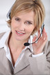 woman with headset