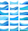 set of wavy business cards, banners