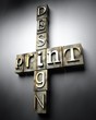 Print design concept, vintage letterpress text