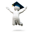 3D Man happy graduate