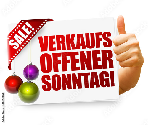 Illustration: Verkaufsoffener Sonntag! Button, Icon Verkaufsoffener Sonntag! Button, Icon