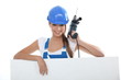 Woman with drill