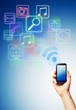 Smartphone with touchscreen and virtual application icons