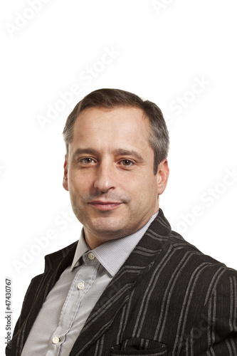 Photo: portrait of adult man, isolated on white background portrait of adult man, isolated on white background