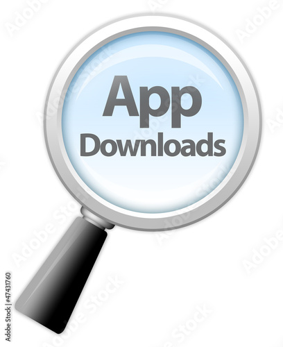 Illustration: Magnifying Glass Icon "App Downloads" Magnifying Glass Icon "App Downloads"
