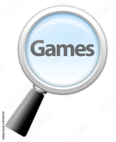 Illustration: Magnifying Glass Icon "Games" Magnifying Glass Icon "Games"