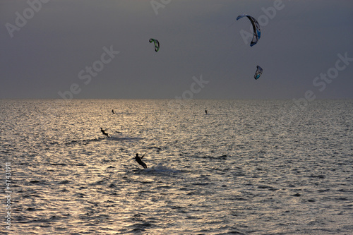 Photo: kitesurfer at sunset kitesurfer at sunset