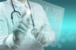 Medicine doctor working with modern computer