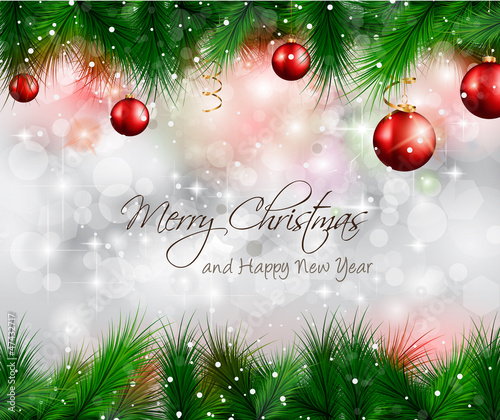 Vector: Elegant Classic Christmas flyer with tree leaves Elegant Classic Christmas flyer with tree leaves