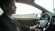 Young man driving a car