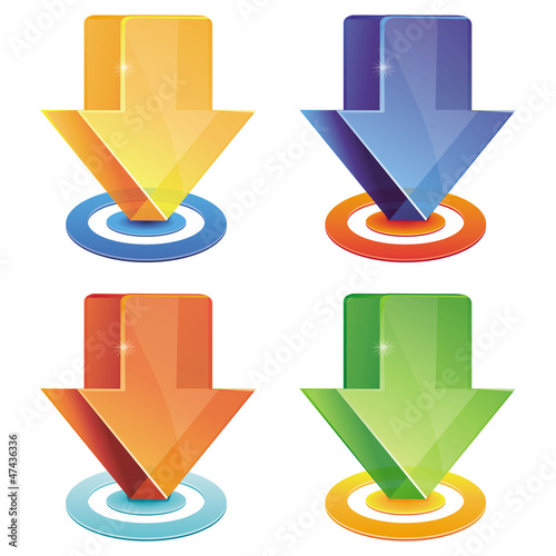 Vector: Vector set with download icons Vector set with download icons