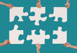 Hands and puzzle