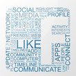 Social Media keywords with background