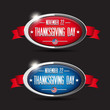 Thanksgiving day button set - red, blue
