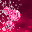 Christmas balls over orange bokeh. EPS 8