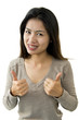 beautiful asian woman with braces