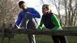Couple exercising outdoors, super slow motion, shot at 240fps