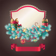 vintage christmas greeting card ribbon banner