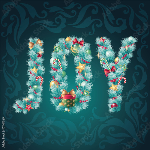 Vector: christmas decorated greeting joy christmas decorated greeting joy