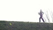 Woman jogging in park, super slow motion, shot at 480fps