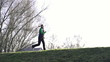 Woman jogging in park, super slow motion, shot at 480fps