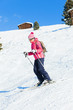 Young woman skiing