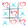 Vector: tic tac toe with hearts love win tic tac toe with hearts love win