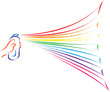 spray painting rainbow colors vector