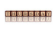 thursday in 3d wooden cubes banner