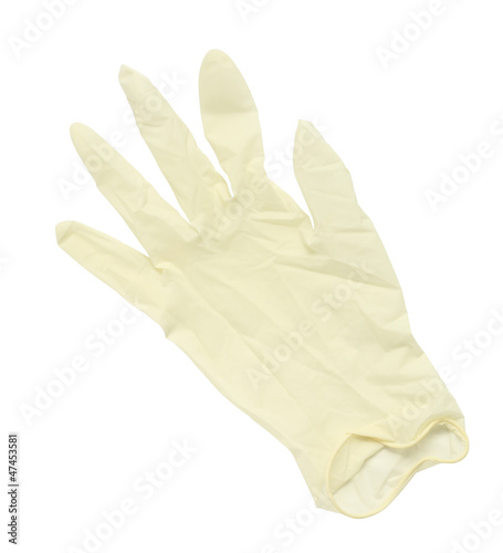 Photo: Rubber glove isolated on white background Rubber glove isolated on white background
