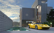 villa und sportwagen