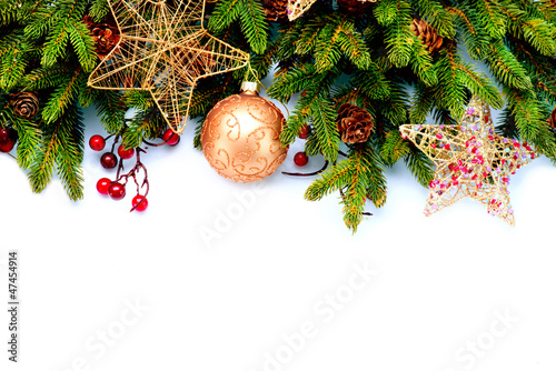 Photo: Christmas Decorations Isolated on White Background Christmas Decorations Isolated on White Background