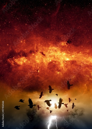Illustration: Dramatic apocalyptic background Dramatic apocalyptic background