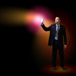 Businessman with light shining