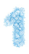 Number 1, frosty snowflakes