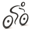3d illustration of cyclist icon
