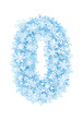 Number 0, frosty snowflakes