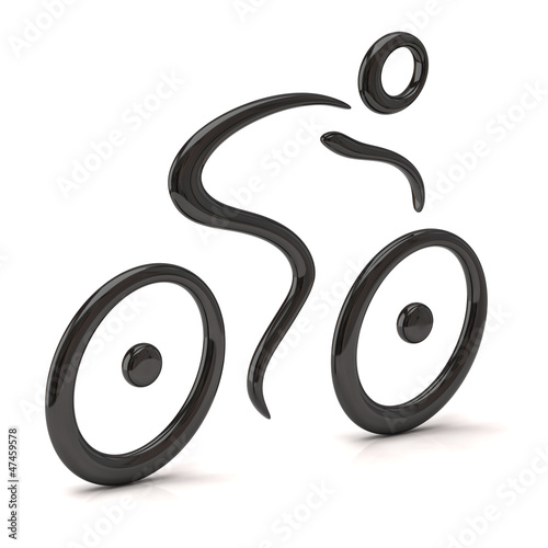 Illustration: 3d illustration of cyclist icon 3d illustration of cyclist icon