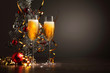 Glasses of champagne at new year party