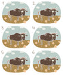 Gnu Puzzle ... match alike pairs ... Answer: No. 4 and 5.