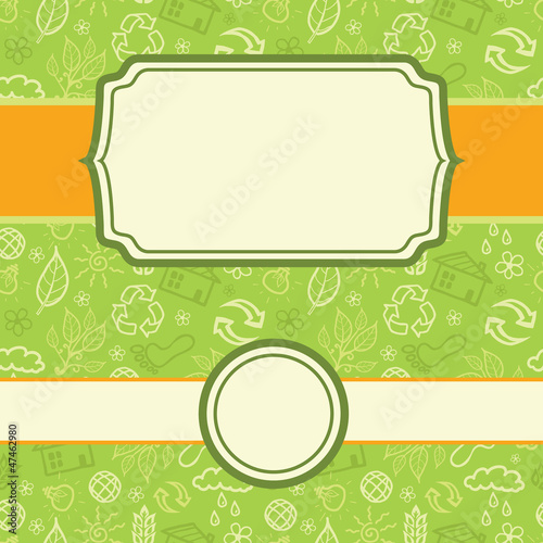 Vector: Vector set of frames eco environmental seamless pattern Vector set of frames eco environmental seamless pattern