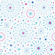 Vector blue abstract line art circles seamless pattern