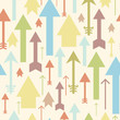 Vector arrows pointing up seamless pattern background with hand
