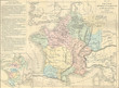 Antique map of Merovingian France,