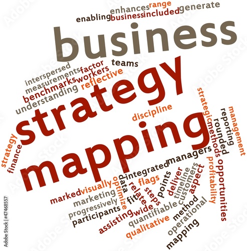 Illustration: Word cloud for Business strategy mapping Word cloud for Business strategy mapping