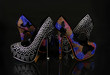 crystals encrusted shoes collection over black