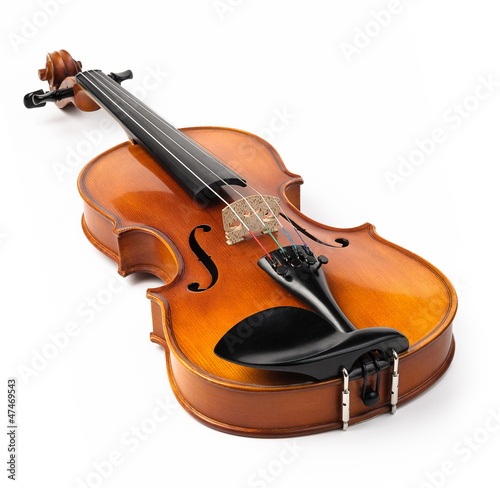 Photo: Violin isolated on white Violin isolated on white