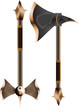 Two isolated battle axes