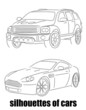 abstract silhouette of cars