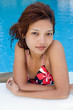 Young woman in the pool